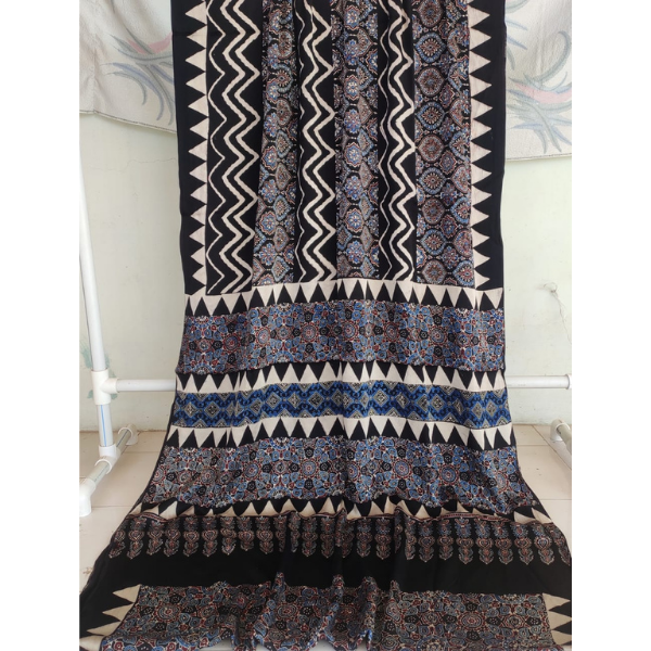 Ajrakh Block print Saree 